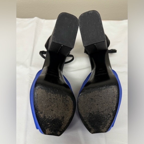 Saint Laurent Blue Satin Jodie Peep Toe Platform, EUC, Size 38 (8.) - Picture 8 of 16